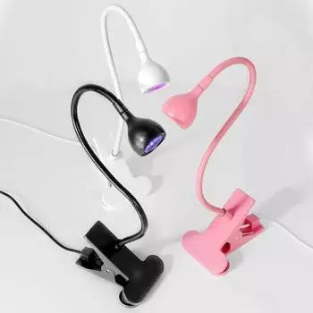 Сушилка для ногтей, УФ-лампа для ногтей, длина волны 395 нм, зажим для стола, мини-USB для гелевых ногтей, инструменты для маникюрного салона белый