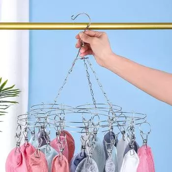 Сушилка для носков, анти-потерянный дизайн, ветрозащитная металлическая многофункциональная вешалка для одежды, товары для дома 1