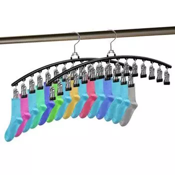 Сушилка для носков из нержавеющей стали с 15 зажимами. Многофункциональная металлическая вешалка для штанов для йоги. Вмещает 15 леггинсов. Компактный органайзер для леггинсов. A