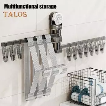 Сушилка для носков настенная вращающаяся сушилка для вешалок 28 зажимов прочная несущая способность простая установка сушилка для ванной комнаты серый