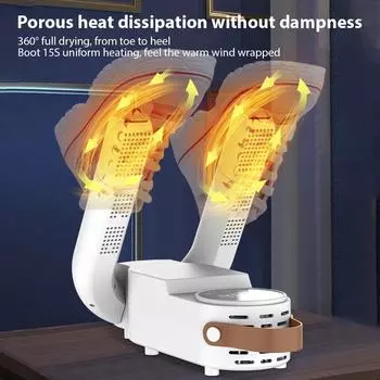 Сушилка для обуви с двойной телескопической полкой, сушилка для обуви, сенсорный экран, дезодорант, интеллектуальная температура US Plug белый