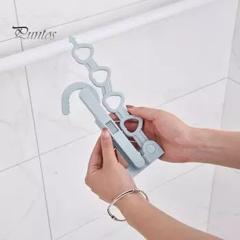 Сушилка для одежды Компактная настенная установка с 4 вращающимися крючками Многофункциональная складная сушилка розовый