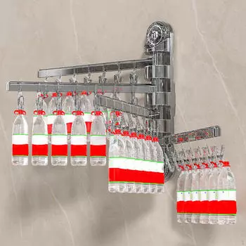Сушилка для одежды Настенная вешалка для носков Прочная складная одежда для ванной комнаты серый
