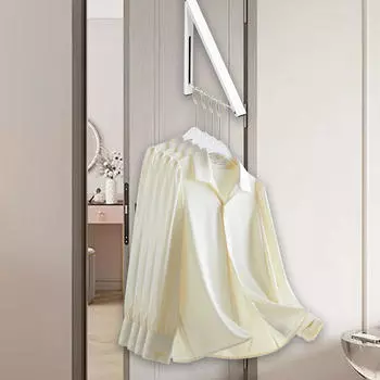 Сушилка для одежды Складная настенная вешалка Скрытая компактная металлическая выдвижная подвесная сушилка серый