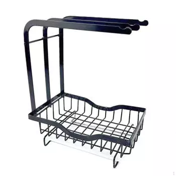 Сушилка для посуды на столешнице, органайзер для раковины для кухни, мыло для дома чёрный