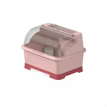 Сушилка для посуды с крышкой для тарелок и чашек на столешнице M