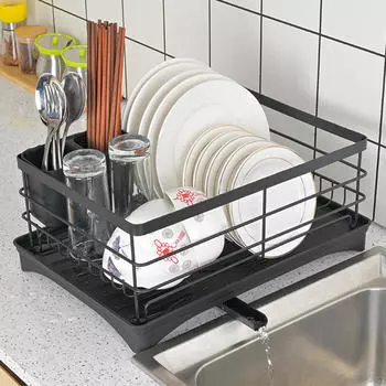Сушилка для посуды с сушильной доской, съемная раковина, экономия места, многофункциональная, простая в сборке