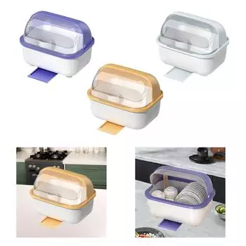 Сушилка для посуды с вытяжкой и поддоном для сбора капель Подставка для палочек для еды Хранение посуды Воздухопроницаемая сушилка для посуды для кухни, отеля, домашнего бара фиолетовый