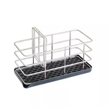 Сушилка из нержавеющей стали, кухонная мойка, стеллаж для хранения, держатель для губки, кухонные аксессуары Black drip tray