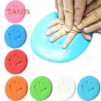 Сушка на воздухе, мягкая глина, отпечаток руки ребенка, отпечаток ноги, отливка, запись, растущая для детей