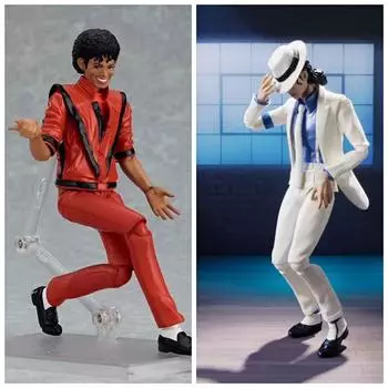 Суставы подвижные MJ Майкл Джексон Thriller Ver Smooth Criminal MV Одежда Фигурка Модель Moonwalk Figma Кукла Игрушка в подарок 15cm белый