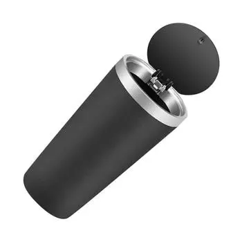 SUV Garbage Bin Car Cup Holder Trash Can with Cover Storage Box Bucket серебряный