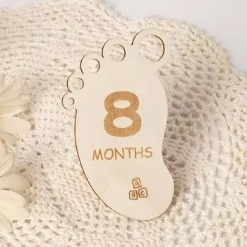 Сувенир на первый день рождения, веха, Чак, месяц рождения, открытка, дерево, лазерная гравировка, реквизит для фотосъемки