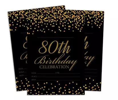 Сувенирная черная пригласительная открытка на день рождения Darling, для печати, заполнения или записи, приглашения для вечеринок, упаковка из 28 5 x 7 5 x 7 Inches чёрный