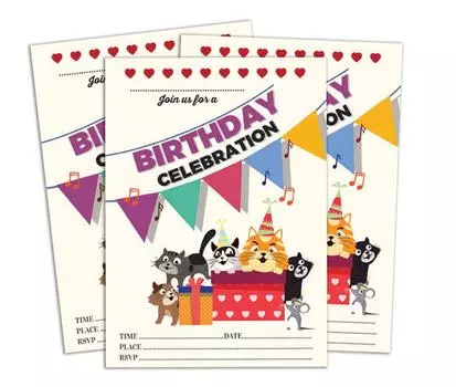 Сувенирная многоцветная пригласительная открытка на день рождения Darling, для печати, заполнения или записи, приглашения для вечеринок, упаковка из 28 5 x 7 5 x 7 Inches разноцветный