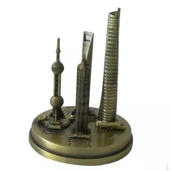 Сувенирное здание из металла, Шанхайские горизонты, модель здания, декор для стола, подарок - 11 см