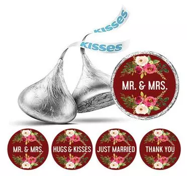 Сувенирные наклейки Darling в деревенском стиле из дерева на свадьбу, этикетки с поцелуями, 190 шт., вечеринка 0.75 Inches Diameter чёрный