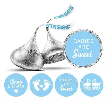 Сувенирные поцелуи шоколадные этикетки наклейки для вечеринки по случаю рождения ребенка 190 шт. 0.75 Inches Diameter золотой