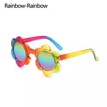 Сувениры Детские Солнцезащитные очки Солнцезащитные очки в форме цветка для девочек и мальчиков ясельного возраста Круглые Солнцезащитные очки в форме цветка Rainbow-Rainbow