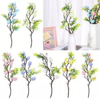 Сувениры красочные DIY живопись пасхальное яйцо ветка дерева пасхальное украшение поддельные растения пенопластовое яйцо цветок