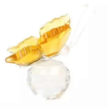 Сувениры Подарки Для Дома И Офиса Стеклянные Изделия Хрустальный Шар Стеклянная Миниатюрная Хрустальная Статуэтка Бабочки жёлтый