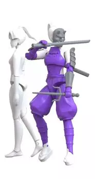 Suyata Sengoku Sanshiro Ninja Girl Purple 2 шт. Пластиковая модель 1/24 SYTSNS-005