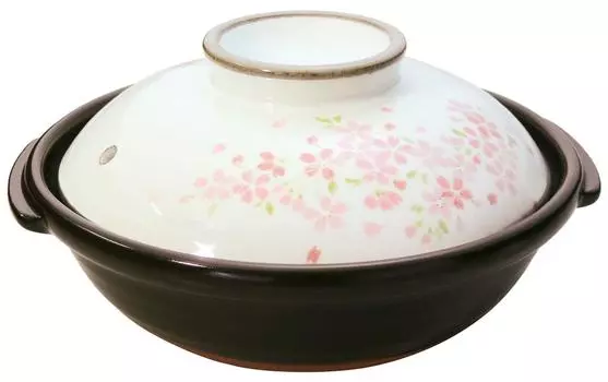 Suzuki Banko Ware My Earthenware Pot Series Глиняный горшок на 1 персону Cherry Blossom 5035-4065 Белый/Розовый