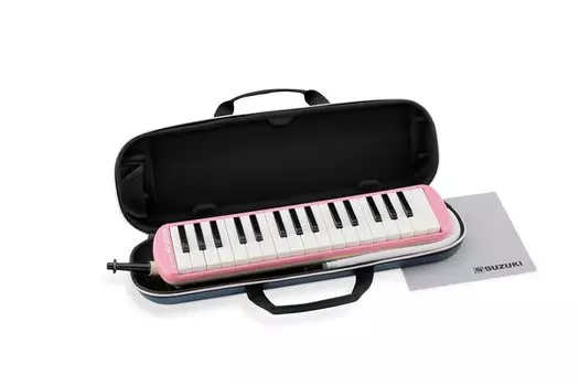 SUZUKI Клавиатурная губная гармошка Melodion Alto 32 клавиши Розовый Легкий корпус, подходящий для поездок в школу FA-32P Полужесткий розовый