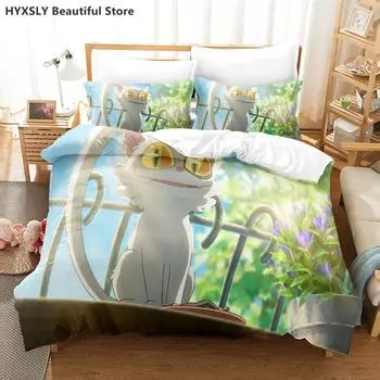 Suzume no Tojimari Bedding Set 3D Anime Polyester Quilt Cover Pillowcases Queen King For Kids Gift Cute Anime Duvet Cover Sets 135x200cm 2pcs