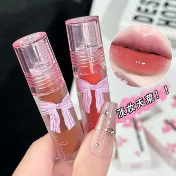 Suzy Meida Butterfly Mirror Lip Glaze: Увлажняющий желейный блеск для губ для студентов и вечеринок S9917-01 Ice персиковый/белый