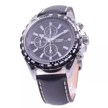 СВАЛЬБАЛ Мужская SV09-LBK (Пламя Солнца) Круглые часы из черной нержавеющей стали с несколькими стрелками, аналоговые