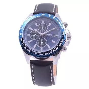 СВАЛЬБАЛ Мужская SV09-LBL (Кварцевые мужские часы Sun Flame) Круглые часы из черной нержавеющей стали с несколькими стрелками, аналоговые