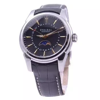 СВАЛЬБАЛ Мужская SV10-LBK (Кварцевые мужские часы Sun Flame) Круглые часы, черные, с несколькими стрелками, аналоговые