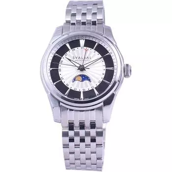 СВАЛЬБАЛЬ Мужская SV10-MWH (Кварцевые мужские часы Sun Flame) Круглые часы из серебристой нержавеющей стали с несколькими стрелками, аналоговые