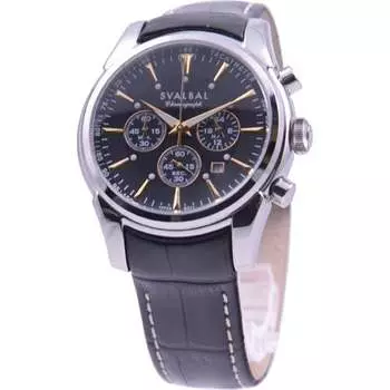 СВАЛЬБАЛ Мужская SV11-LBK (Кварцевые мужские часы Sun Flame) Круглые часы, черные, с несколькими стрелками, аналоговые