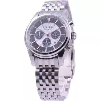 СВАЛЬБАЛЬ Мужская SV11-MWH (Кварцевые мужские часы Sun Flame) Круглые часы серебристые с несколькими стрелками аналоговые