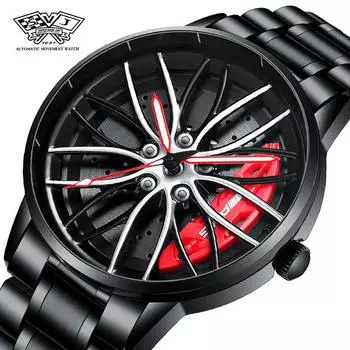 SVJ Wheel Watch 360 Вращающийся полый модифицированный суппорт AMG488 Мужские часы с суппортом