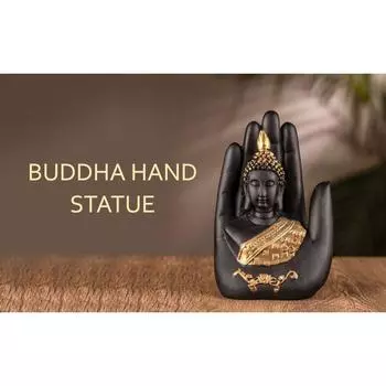 СВЯЗАННЫЕ ЛЕНТЫ Статуя Будды (7X4.5X4.5, дюйм) Золото - Предметы декора для дома - Подарки из смолы