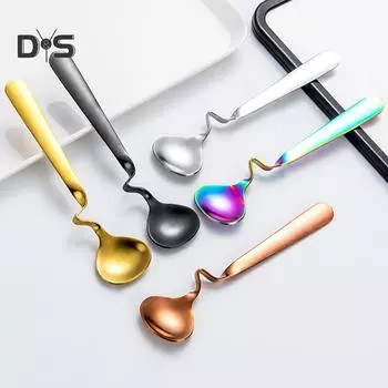 SW Ложка для перемешивания кофе из нержавеющей стали круглой формы, подвесная ложка для чая, молока, десерта разноцветный