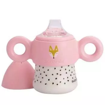 Swabinex Hello Fox, двусторонняя чашка с носиком, 150 мл, розовый, 1 шт.