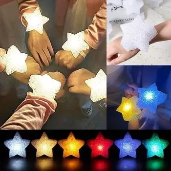 Свадьба День рождения Звезда Светящийся Браслет Ночь Бег Сияющий Свет Мигающий Браслет Дети Взрослые 1(white shell)