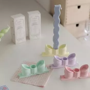 Свадьба в гипсовом подсвечнике, гипсовый винтажный подсвечник в виде банта, простые поделки, мини-подставки для свечей, украшения стола белый