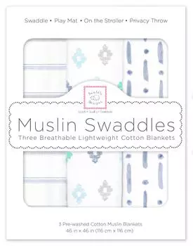 Swaddle Designs японские муслиновые пеленки цвета индиго, набор из 3 шт. [оригинальный продукт] SDM-180D индиго