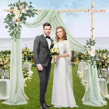 Свадебная арка драпировка шифоновая ткань драпировка занавеска драпировка свадебный сценический фон драпировка церемония день рождения украшение вечеринки 75X300