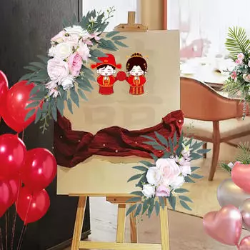 Свадебная арка с цветами, угловой цветочный ряд, декор, подвесная цветочная гирлянда для входной двери для Pink