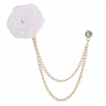 Свадебная брошь жениха, ручная работа, брошь на лацкан в виде цветка розы, мужская брошь для костюма, изысканное элегантное мужское универсальное ювелирное украшение One Size белый