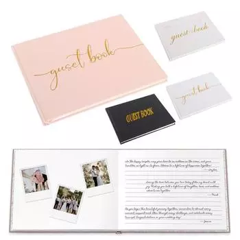 Свадебная гостевая книга Сувенирный альбом Baby Shower Гостевая книга Polaroid Плотная бумага Памятная книга Гостевая книга Polaroid розовый