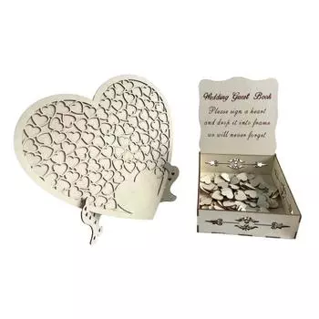Свадебная гостевая книга в деревенском стиле, гостевая книга в форме сердца с деревянной коробкой для сбора пожертвований, гостевая книга с сердечками, свадебное украшение для помолвки, декор для приема Sets