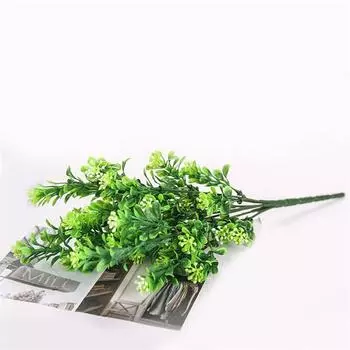 Свадебная композиция для дома, пластиковые искусственные растения, цветок, миланская трава, украшение для витрины, имитация эвкалипта 32cm белый