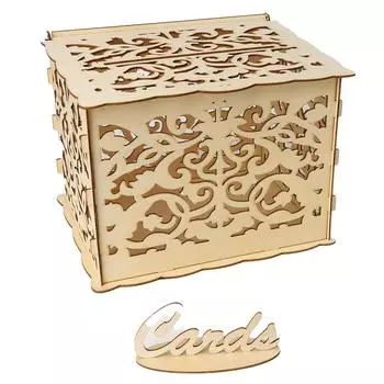 Свадебная коробка для открыток Элегантная самодельная открытка Многоразовая персонализированная складная коробка для подарочных карт для свадебного приема, дня рождения jm01372